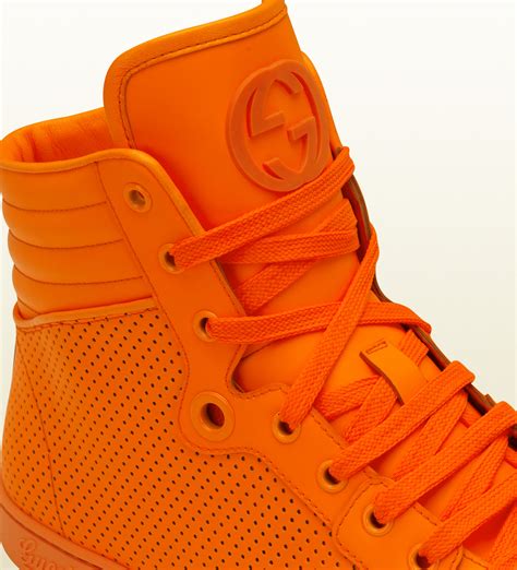 gucci orange sneakers|gucci neon orange high top.